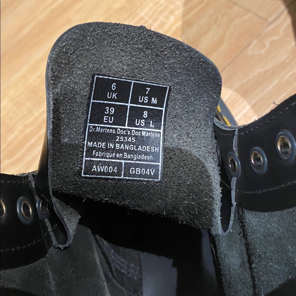 Doc Martens Black Leather Lace-Up Boots - Picture 8 of 11
